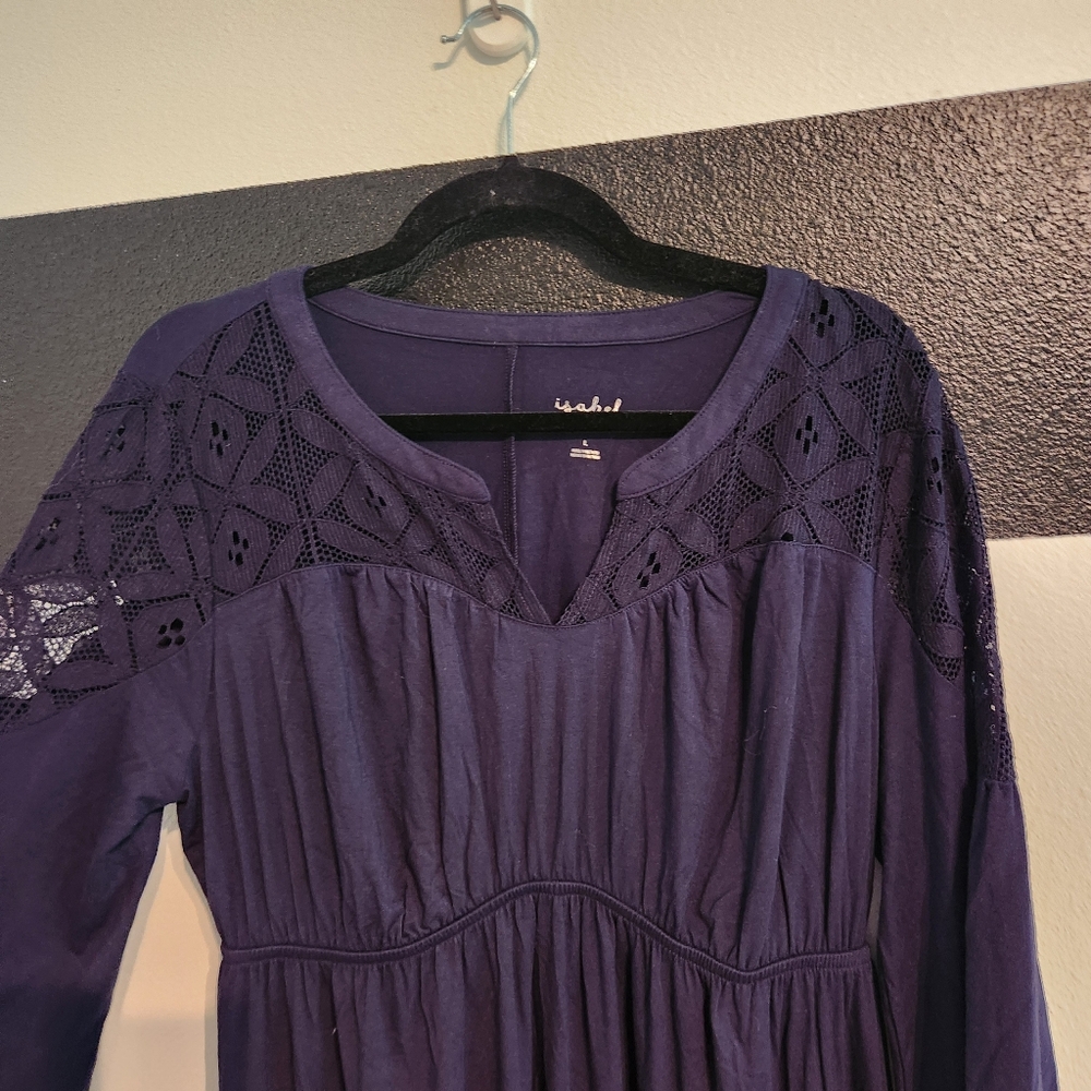 Isabel Maternity by Ingrid & Isabel Navy Long Sleeve Dress Size Large - Picture 5 of 10